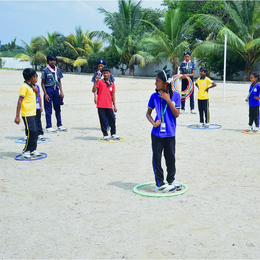 Outdoor playground and student activity area
