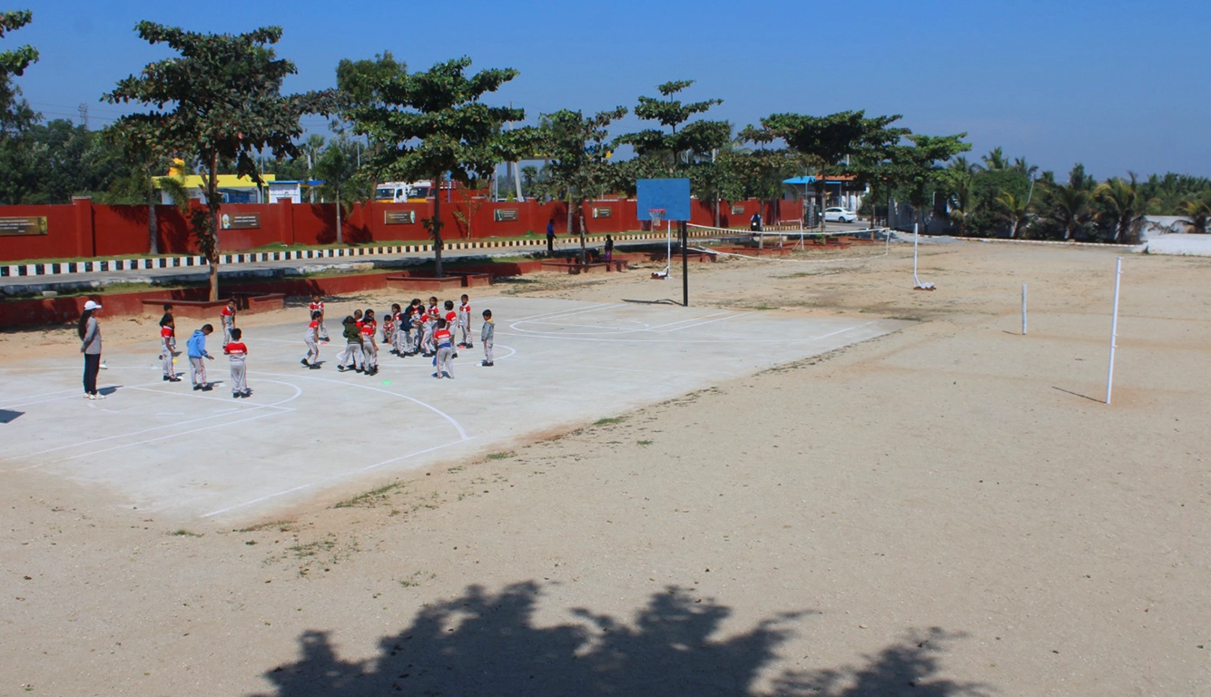 Kindergarten play area and open school playground