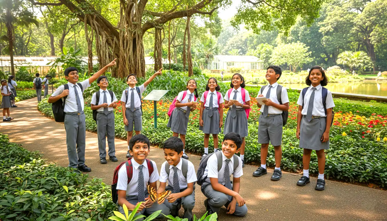 Students enjoying an educational field trip