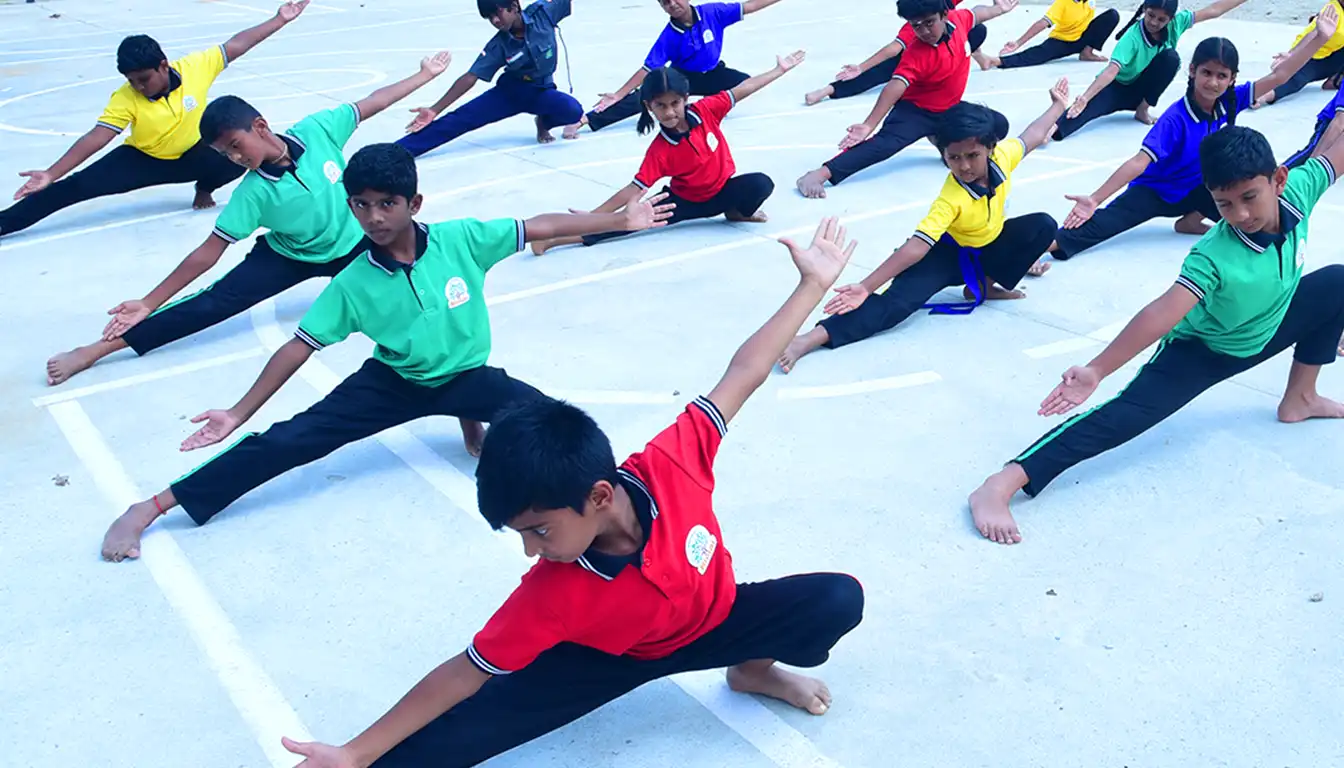 Students practising Kung Fu martial arts training